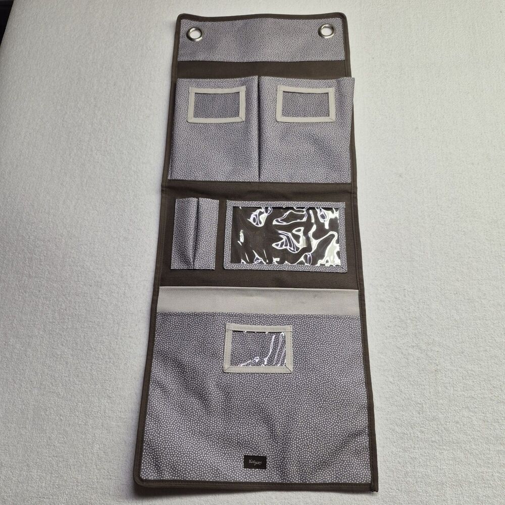 THIRTY-ONE 31 Hanging Brown Tiny Dots Home Wall Organizer Mail Crafts Pockets